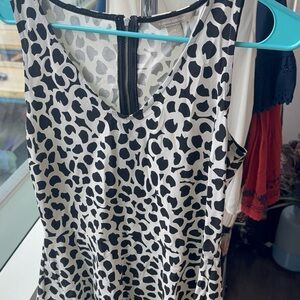 Black and White Print Peplum Top